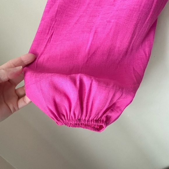 NEW Andree By Unit Sz L Boho Cottagecore Prairie Peasant Pink Cotton Blouse - Picture 5 of 13